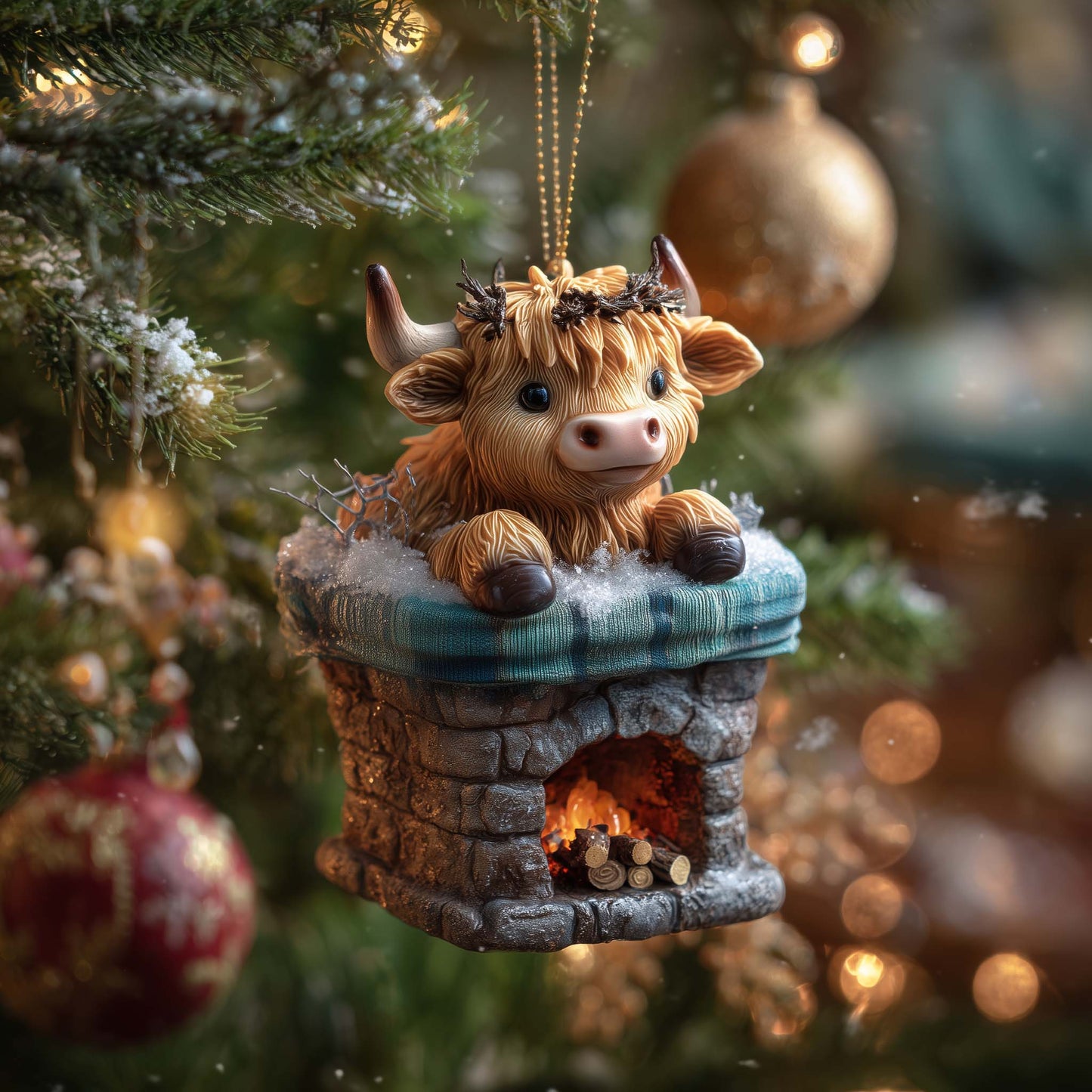 Festive Warm Christmas Mica Ornament GFSPQA159