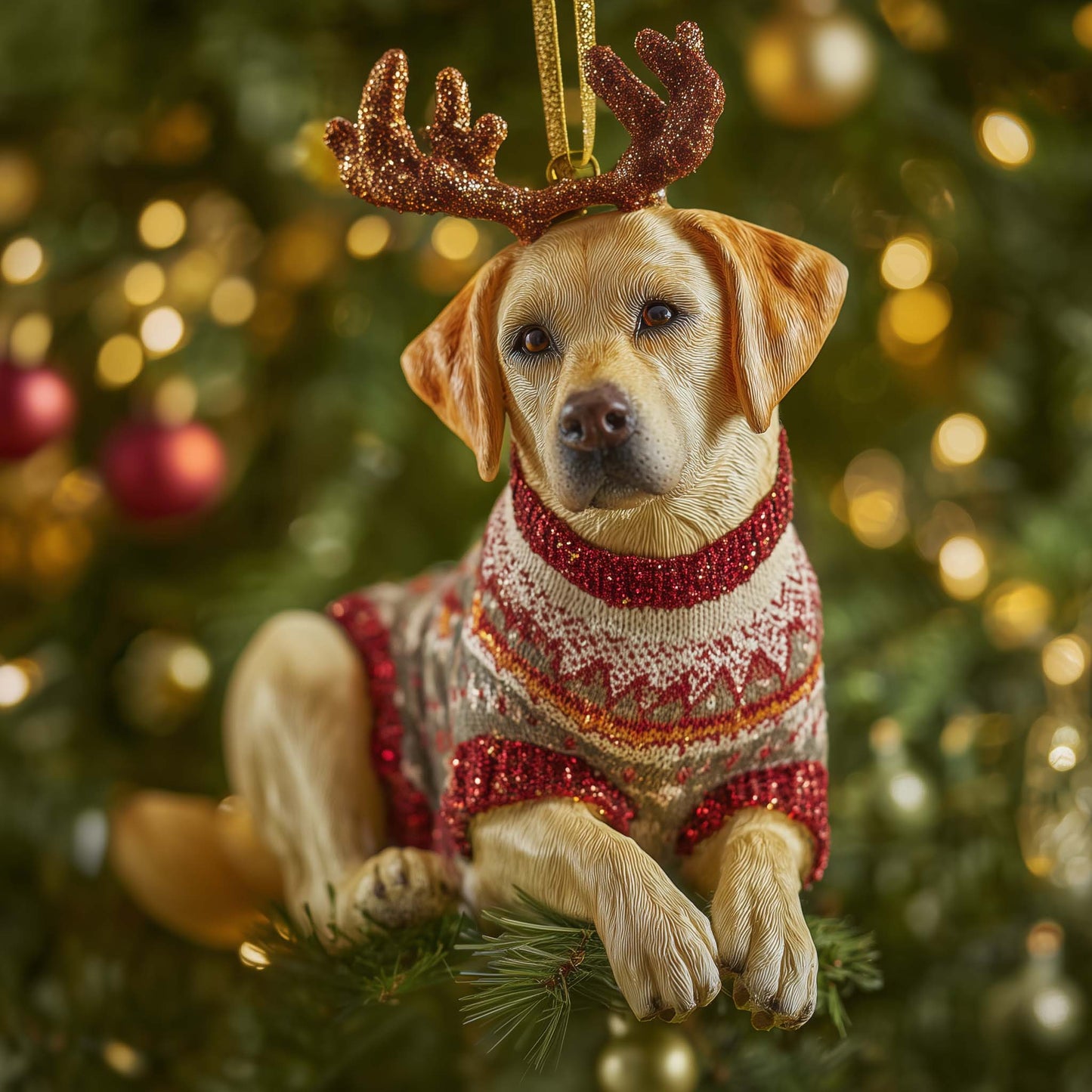 Festive Labrador Christmas Mica Ornament GFSPTG116