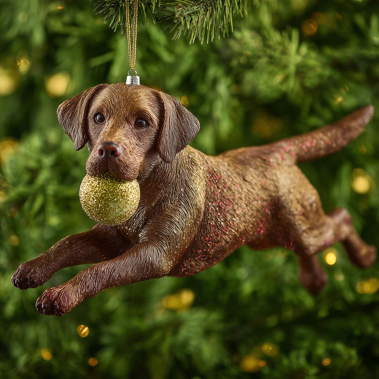 Festive Labrador Christmas Mica Ornament GFSPTG117