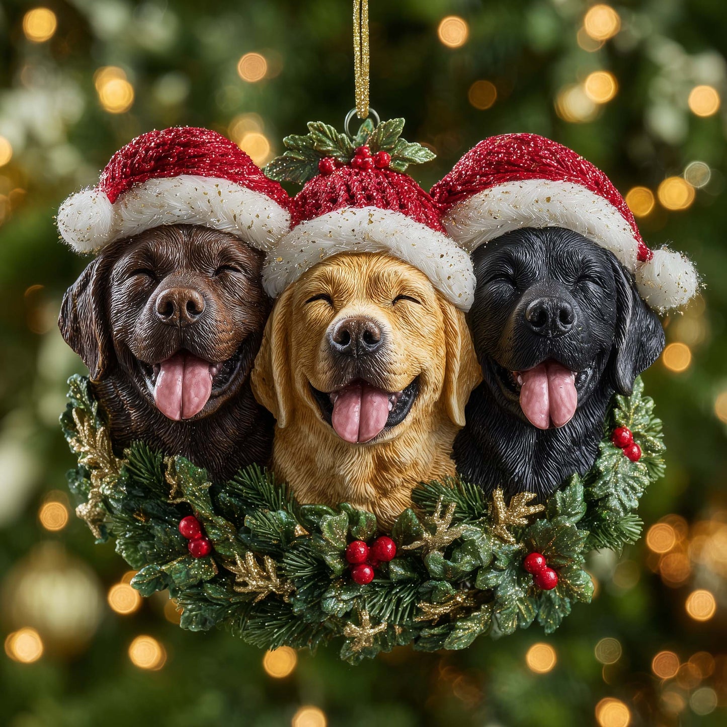 Festive Labrador Christmas Mica Ornament GFSPTG120
