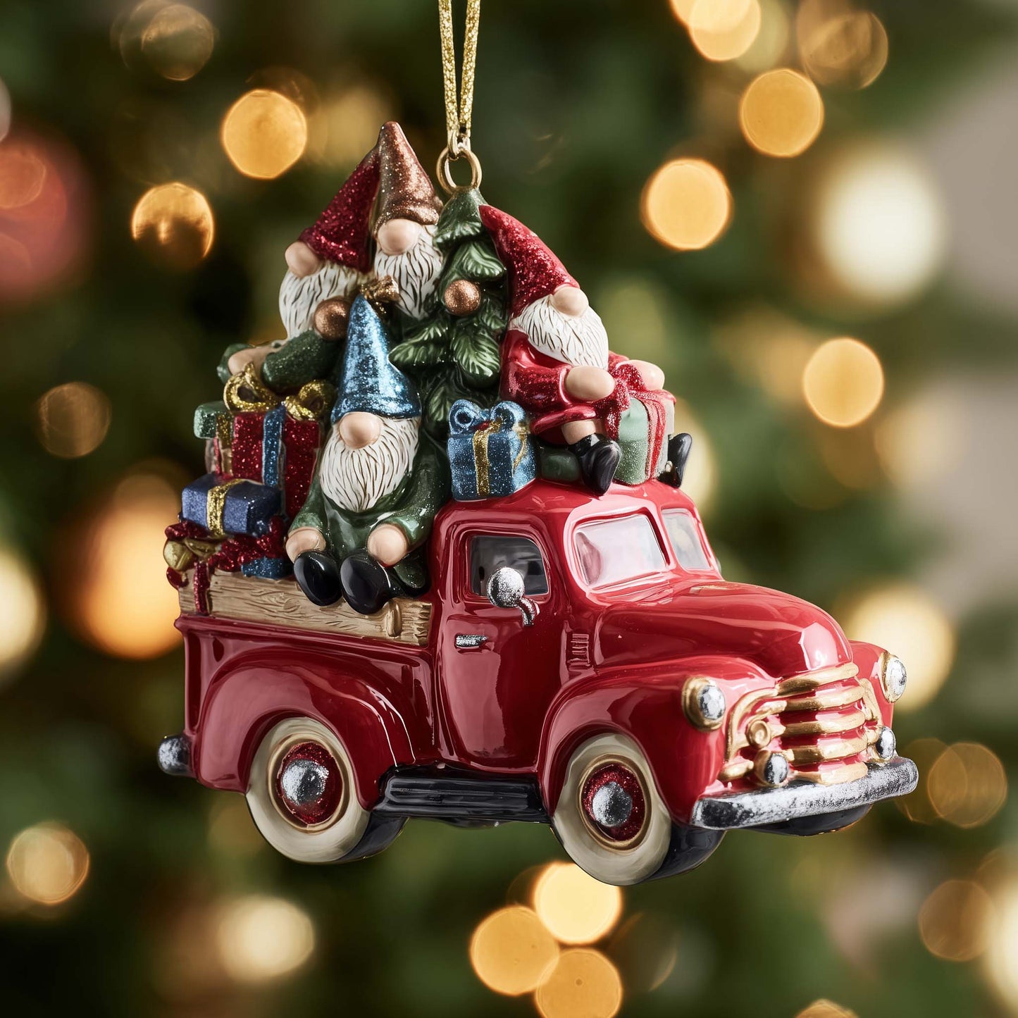 Red Truck Christmas Mica Ornament GFSPTG122