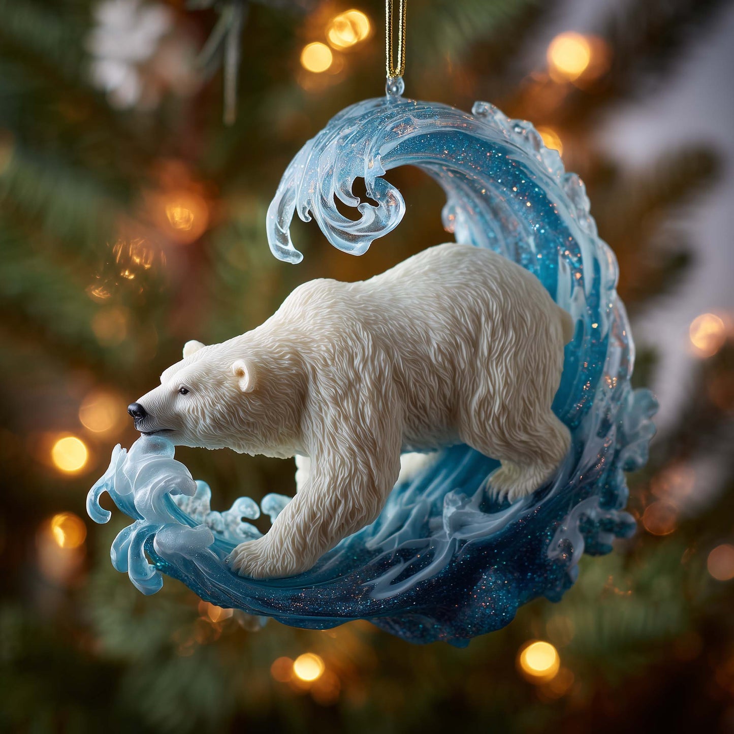 Polar Bear Christmas Mica Ornament GFSPTG154