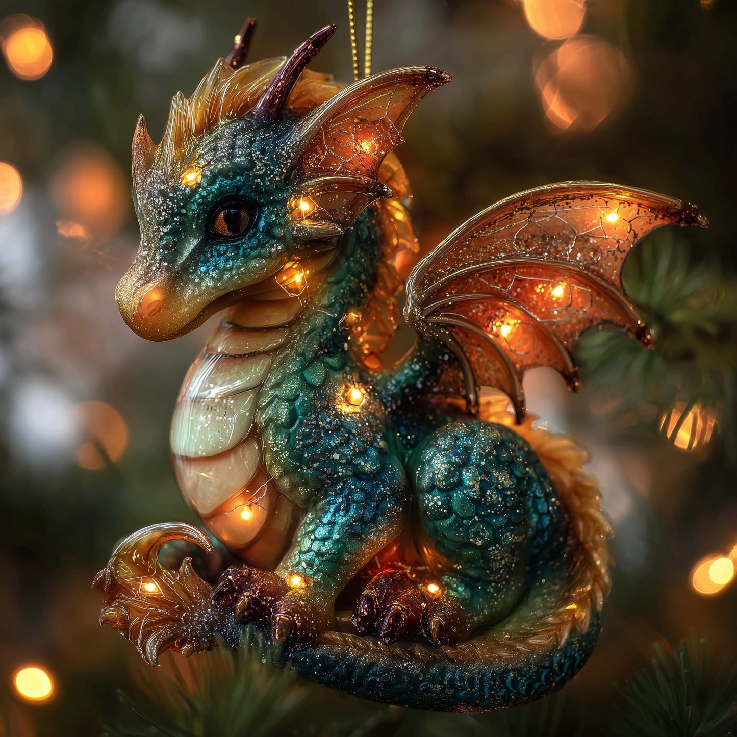 Mystic Dragon Christmas Mica Ornament GFSPTG64