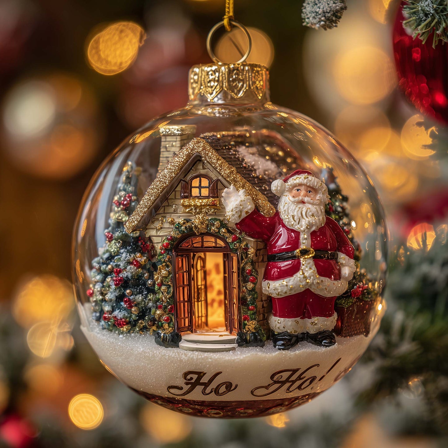 Jolly Santa Christmas Mica Ornament GFSPYC68