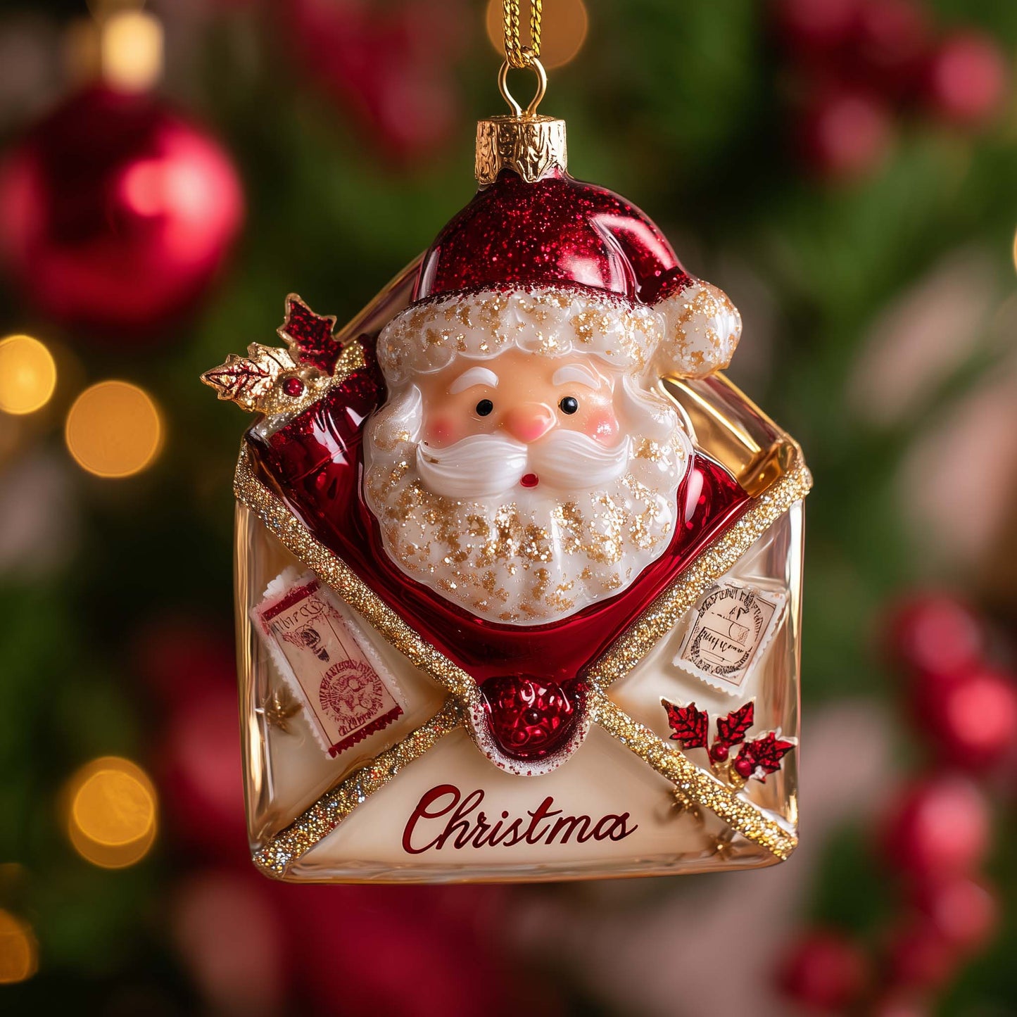 Jolly Santa Christmas Mica Ornament GFSPYC70
