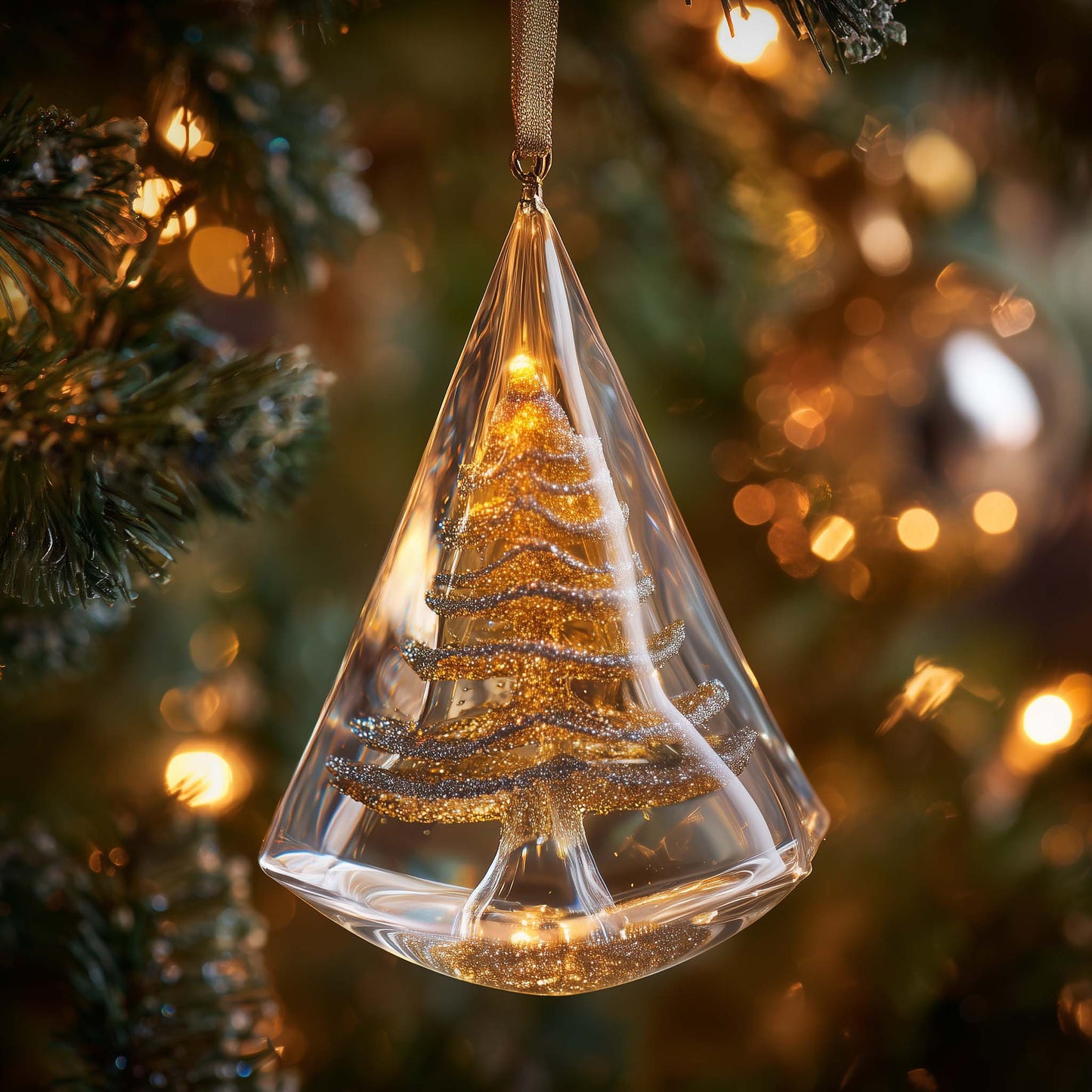 Crystal Glow Tree Christmas Mica Ornament GFSPYC80