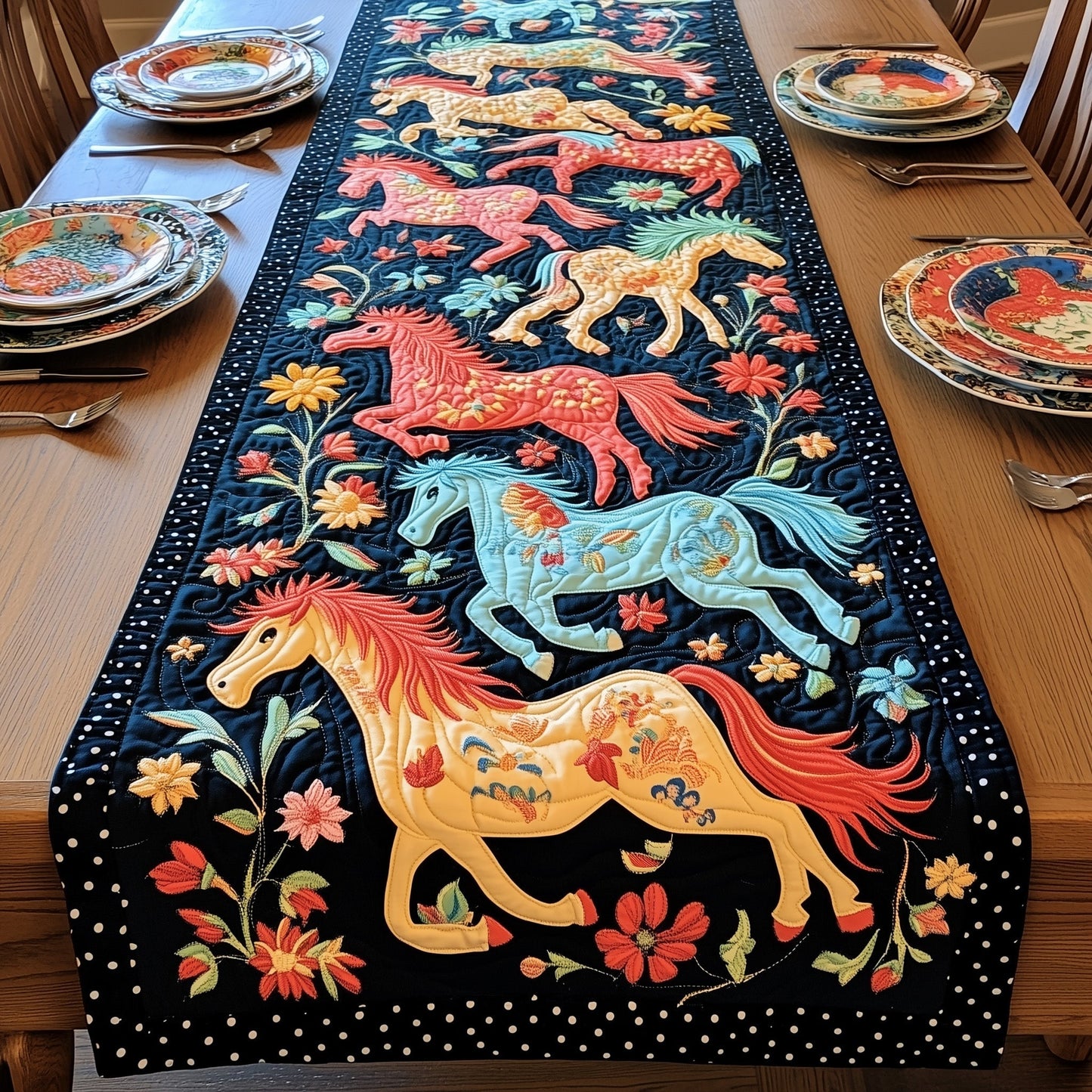 Wild Harmony Horse Quilted Table Runner GFTOHD6132