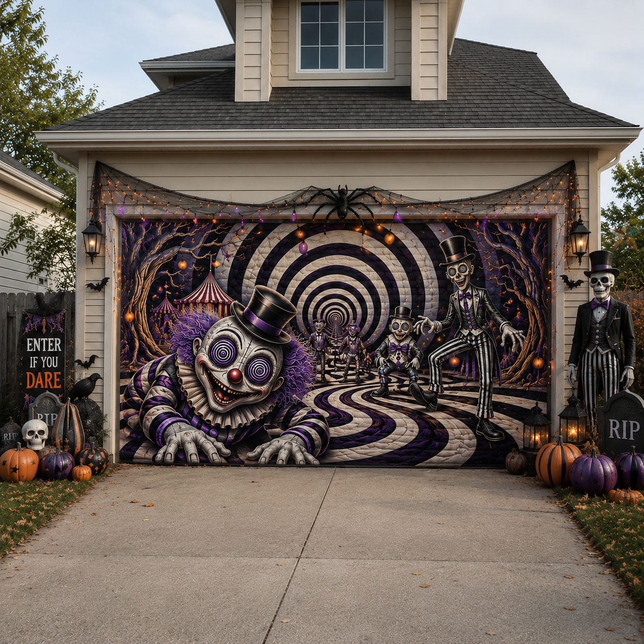 Hypnotic Nightmare Circus Garage Door Banner GFTOHNL2079