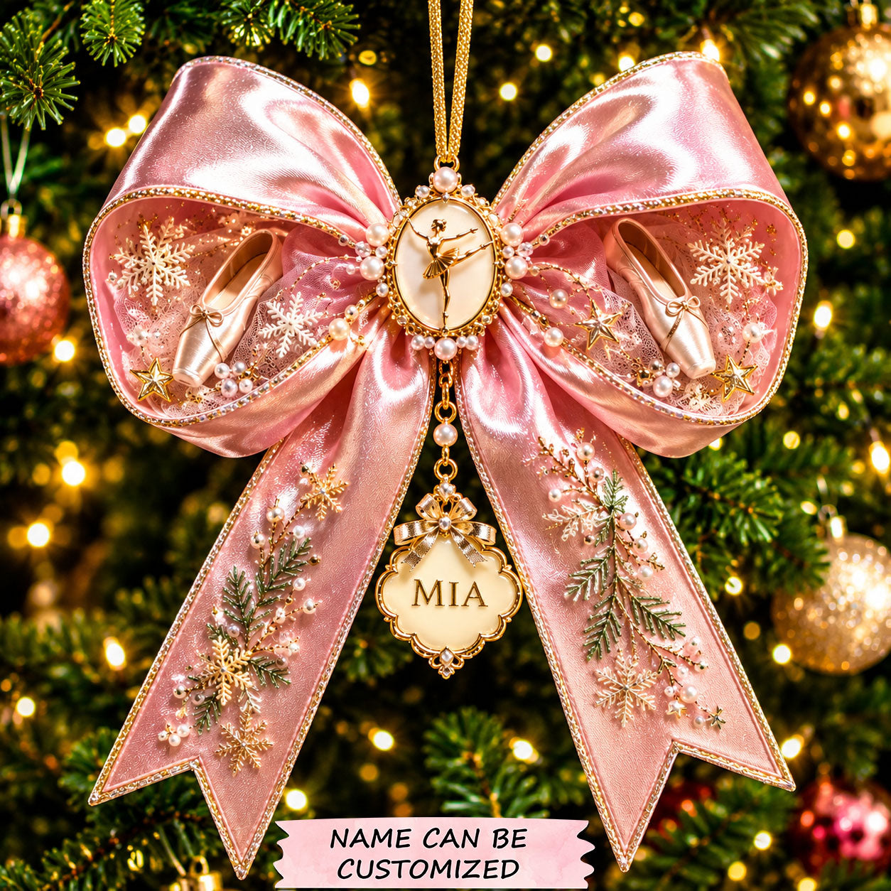 Ballet Christmas Bow Christmas Mica Ornament QTCUZ GFTOHNL2789