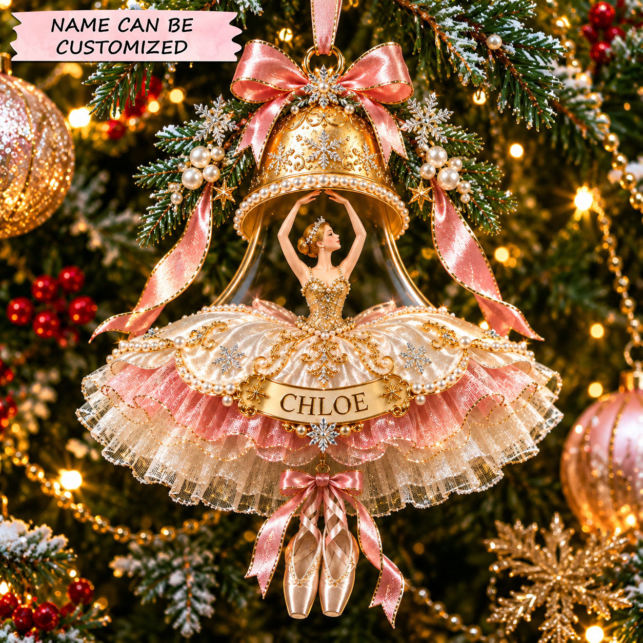 Ballerina Bell Christmas Mica Ornament QTCUZ GFTOHNL2790