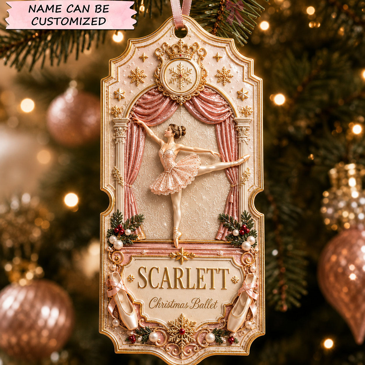 Christmas Ballet Stage Christmas Mica Ornament QTCUZ GFTOHNL2883