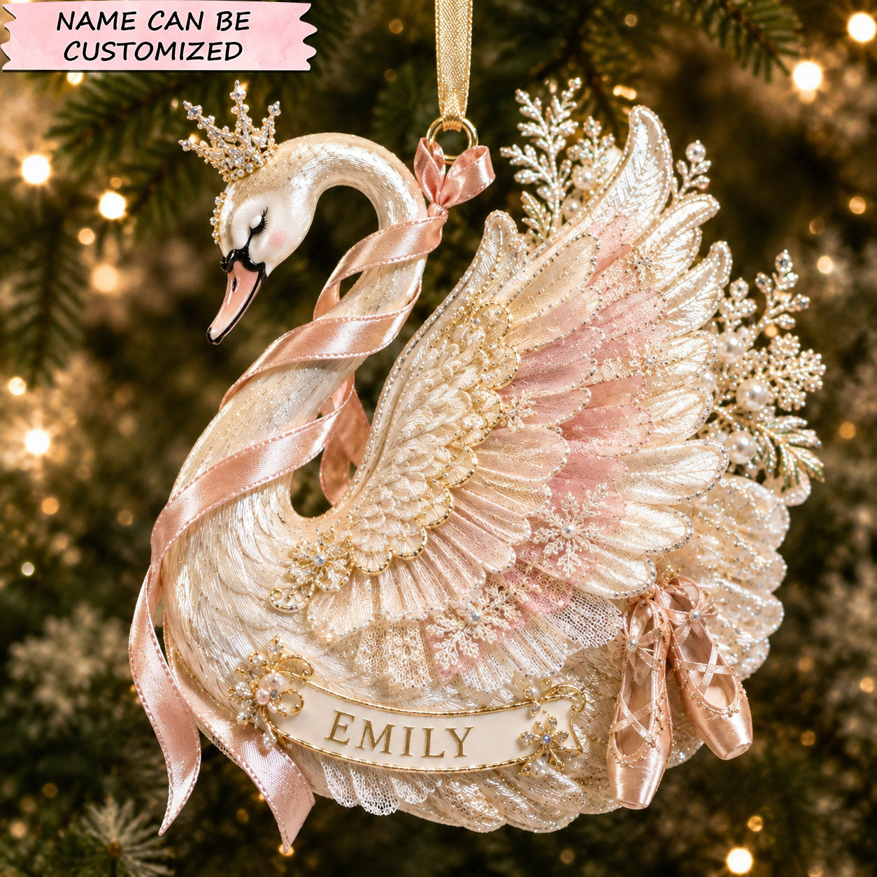 Swan Ballet Queen Christmas Mica Ornament QTCUZ GFTOHNL2884