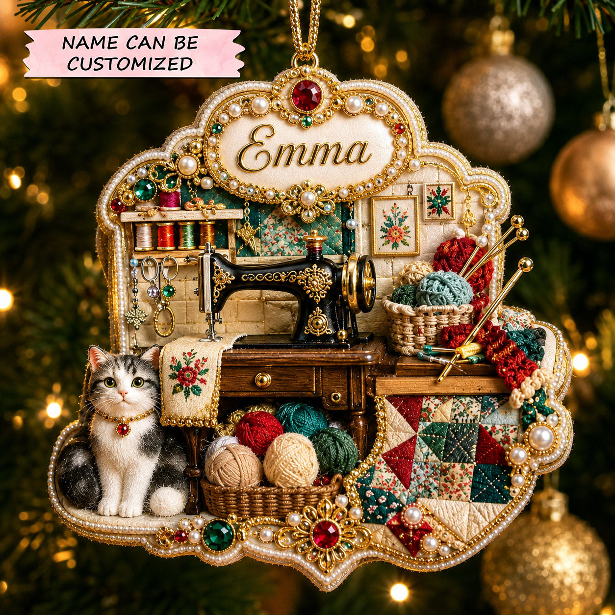 Christmas Sewing Memories Christmas Mica Ornament QTCUZ GFTOHNL2967
