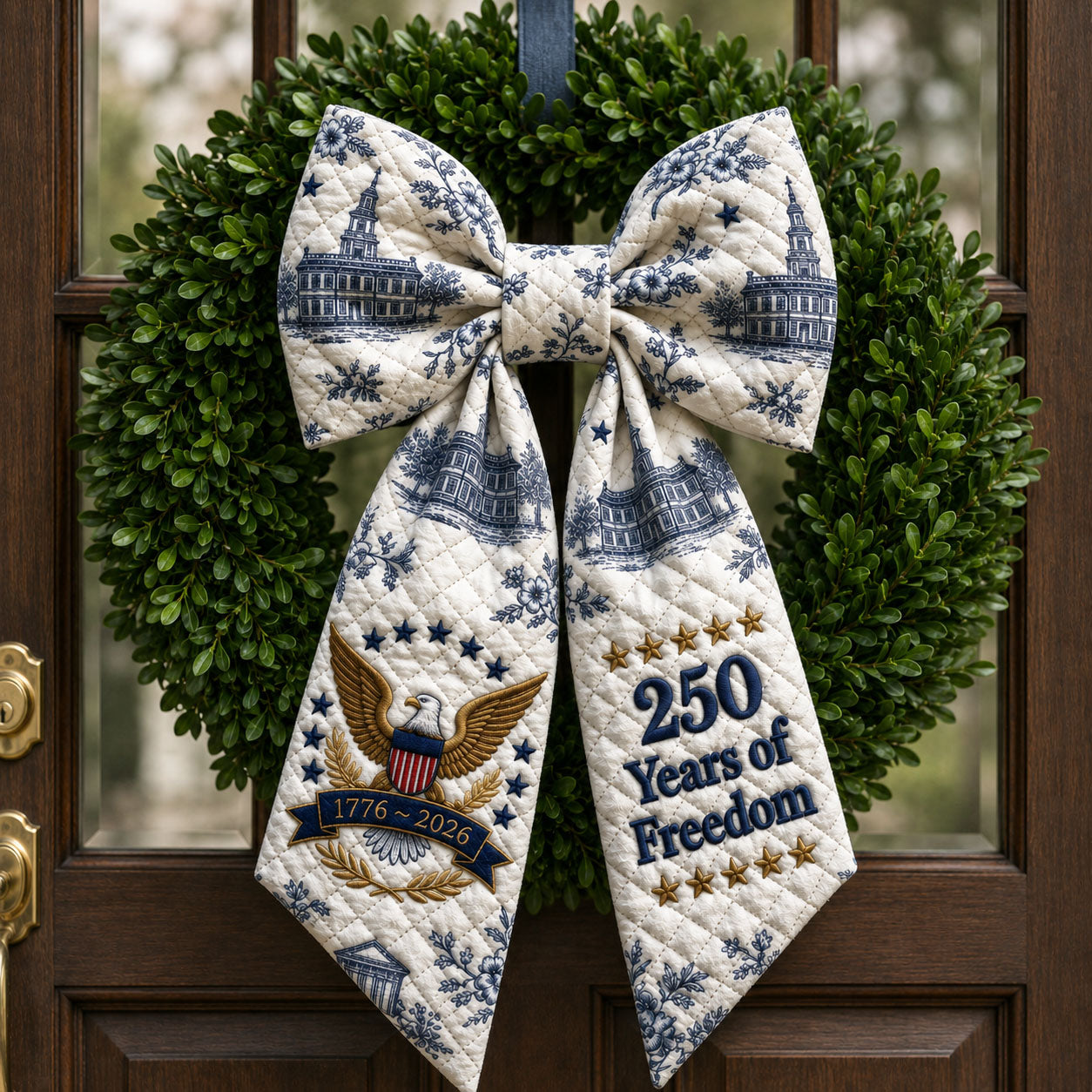 250 Years of Freedom Colonial Toile Quilted Wreath Sash GFTOHNL685