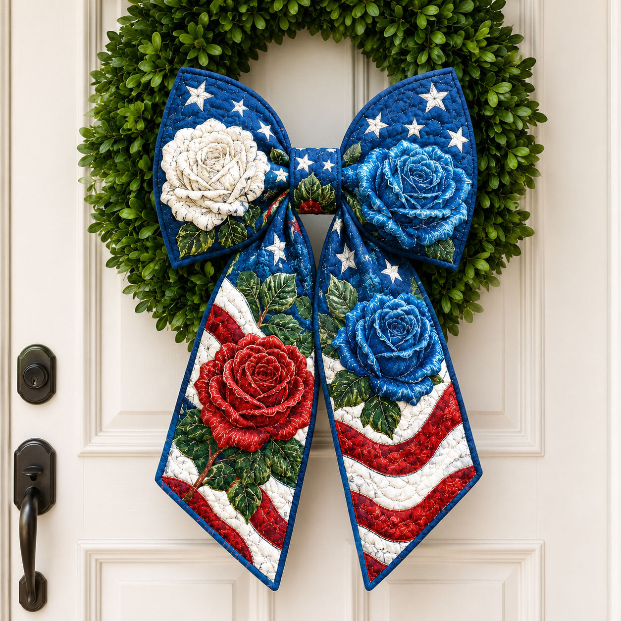 Patriotic Rose Garden Quilted Wreath Sash GFTOHNL794