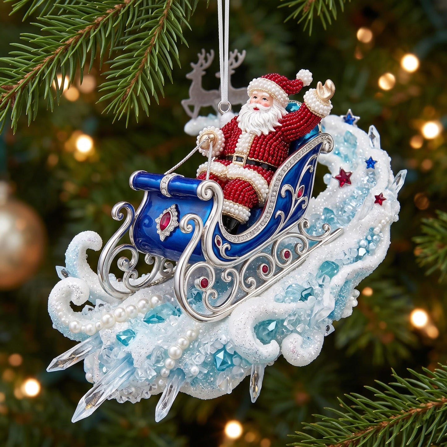 Jolly Santa Christmas Mica Ornament GFTOMA13802
