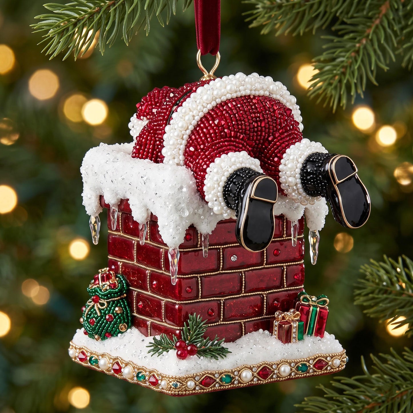 Jolly Santa Christmas Mica Ornament GFTOMA13803