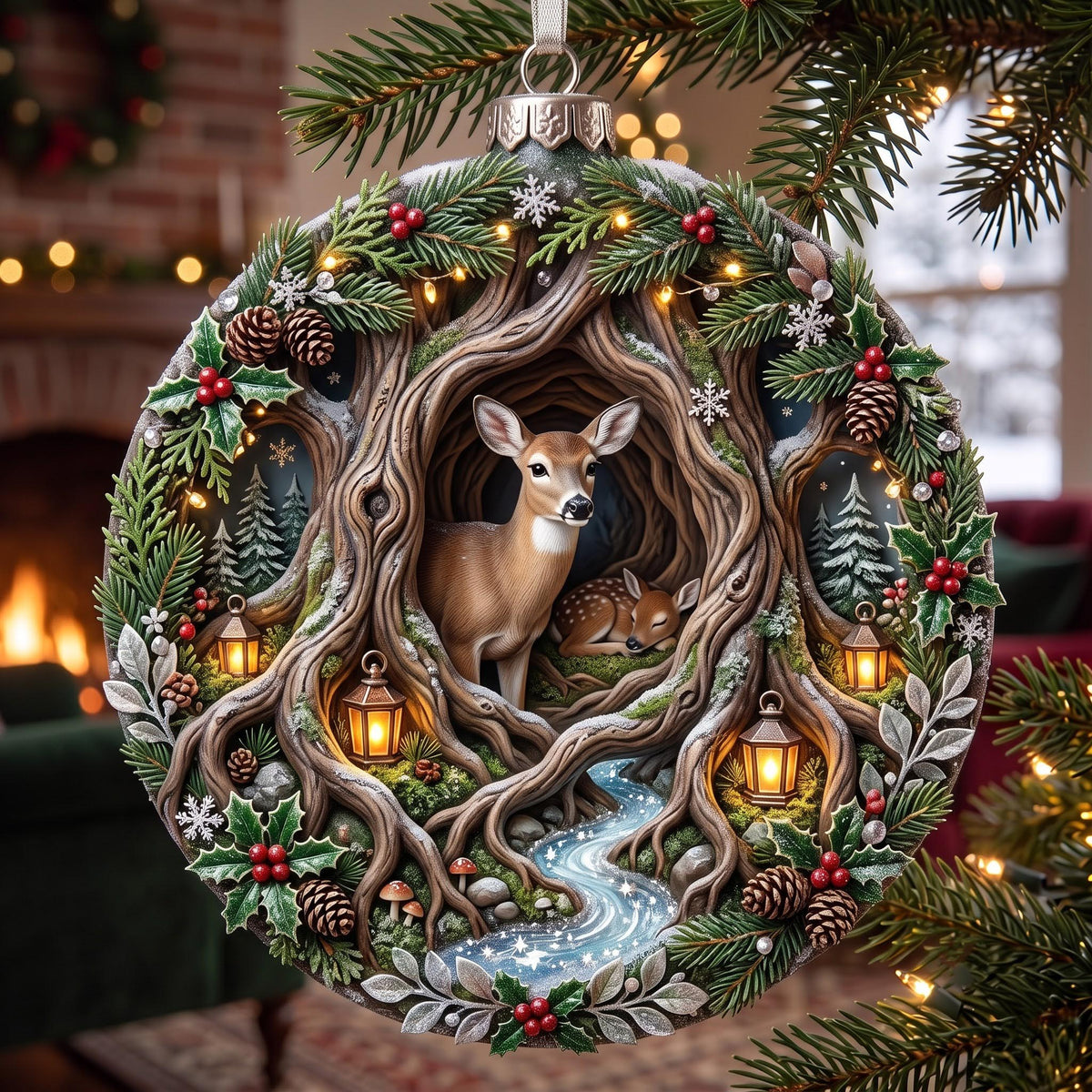 Deer Haven Christmas Mica Ornament GFTOMA14258