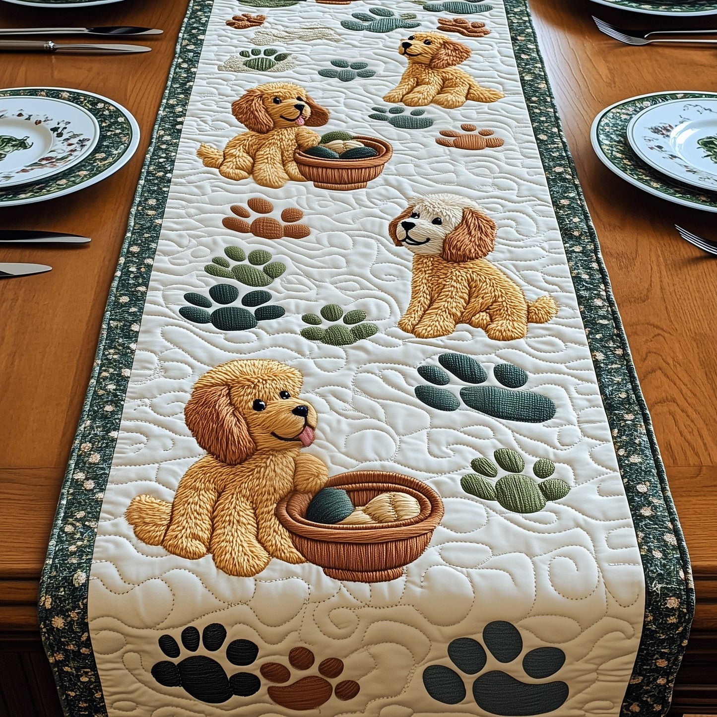 Poodle Quilted Table Runner GFTOMA239