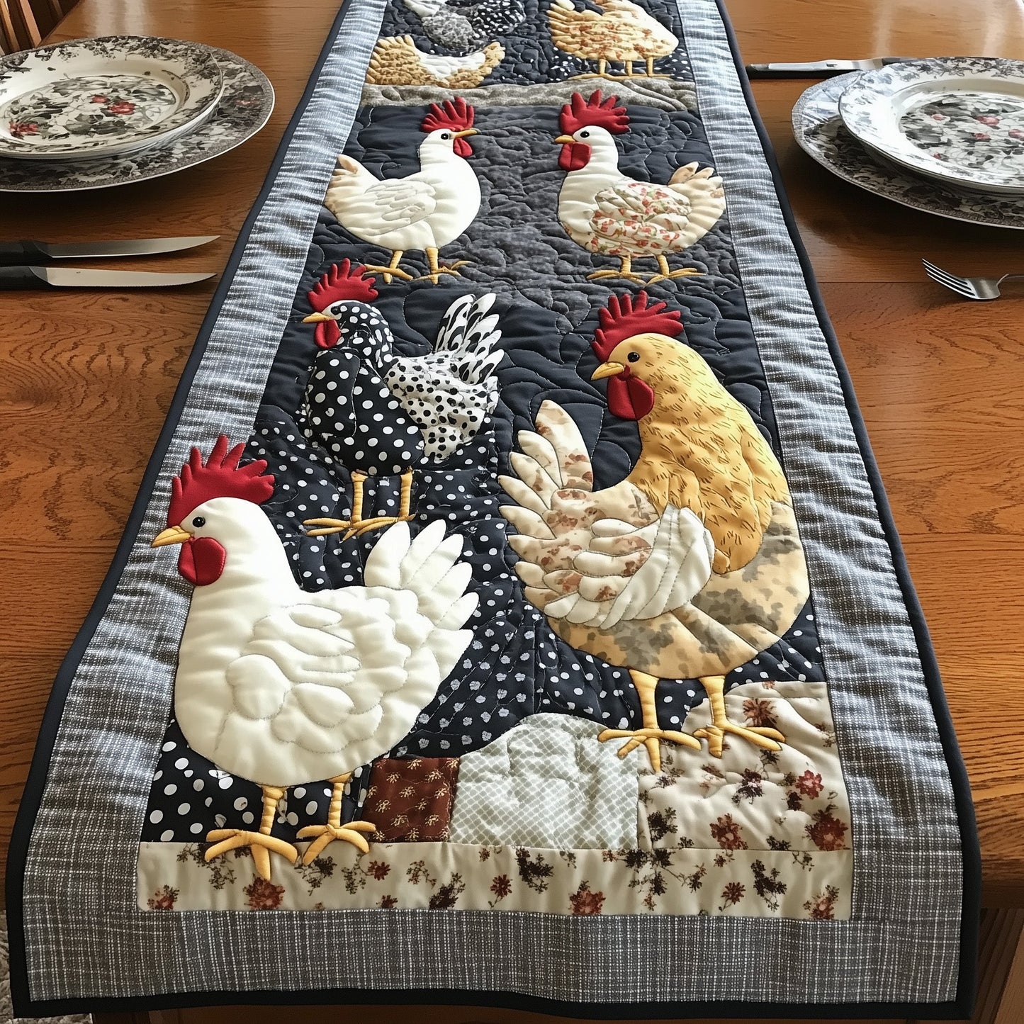 Chicken Crew Quilted Table Runner GFTONL4188