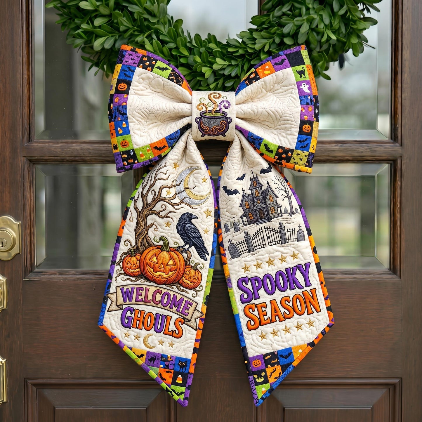 Haunted Halloween Quilted Wreath Sash GFTONMU1043