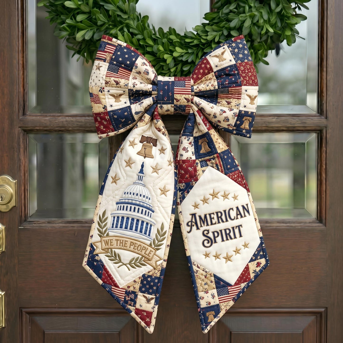 Heritage Patch Quilted Wreath Sash GFTONMU792