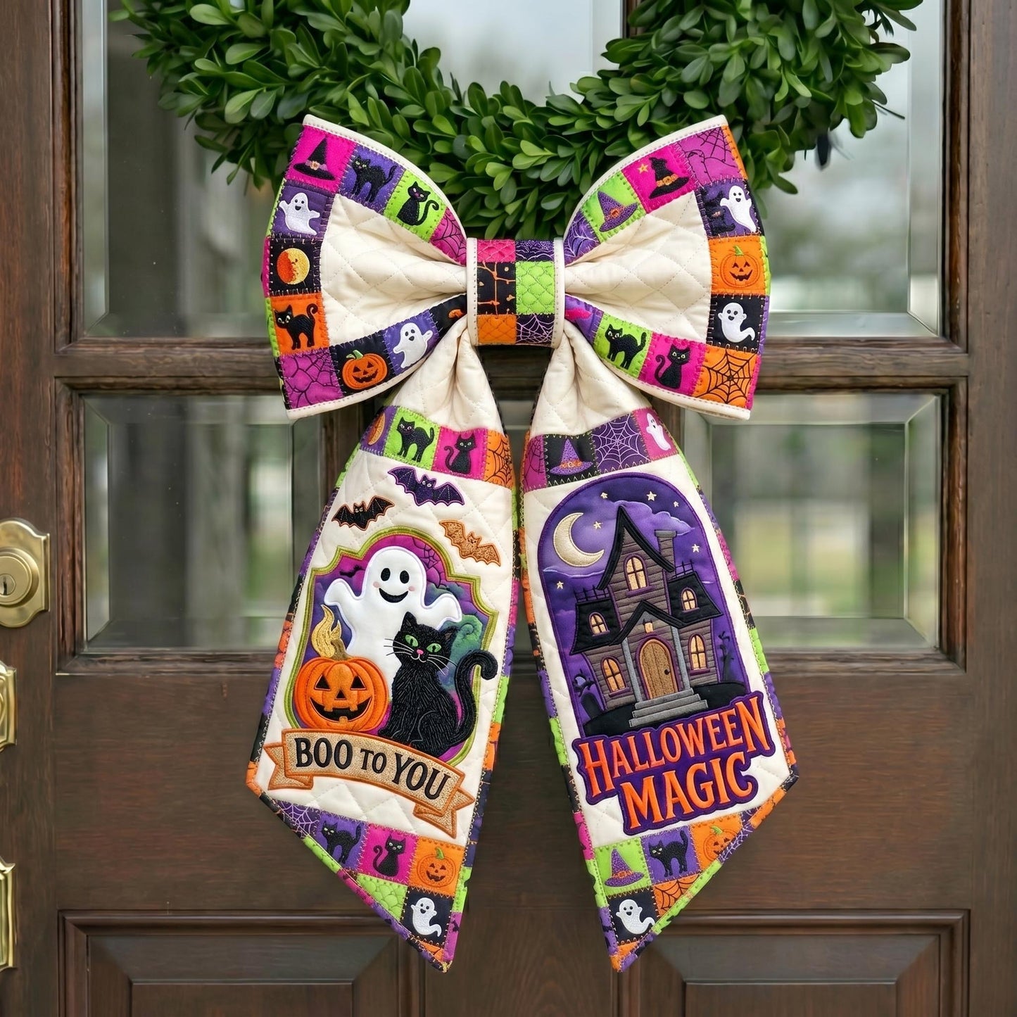 Haunted Halloween Quilted Wreath Sash GFTONMU913