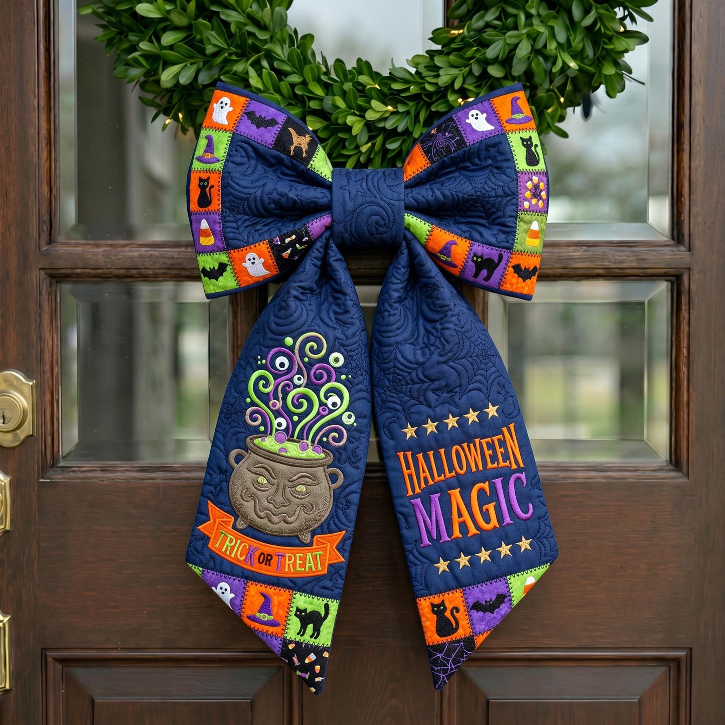 Haunted Halloween Quilted Wreath Sash GFTONMU915