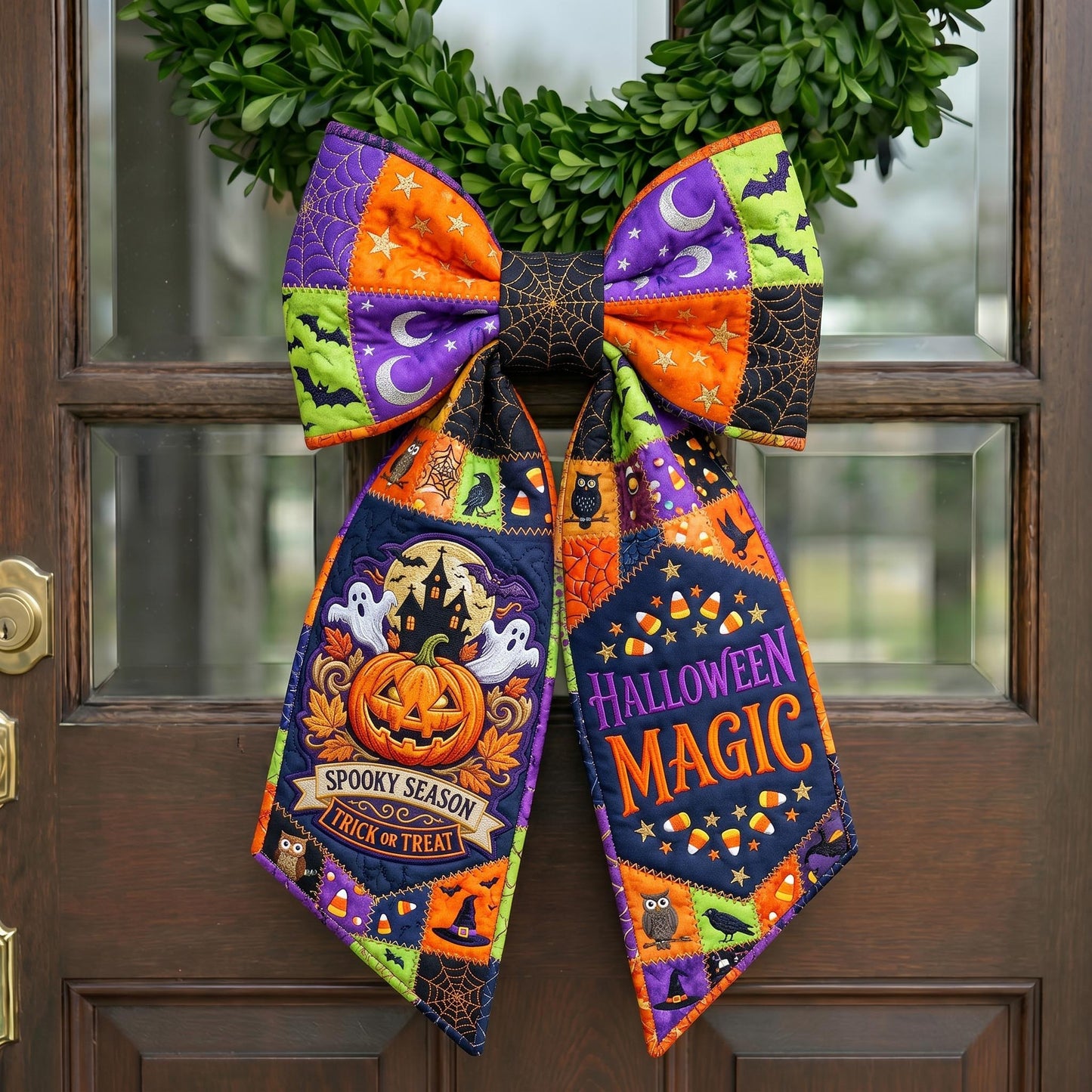 Haunted Halloween Quilted Wreath Sash GFTONMU916