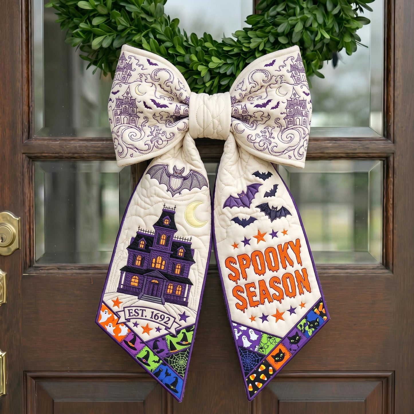 Haunted House Quilted Wreath Sash GFTONMU951