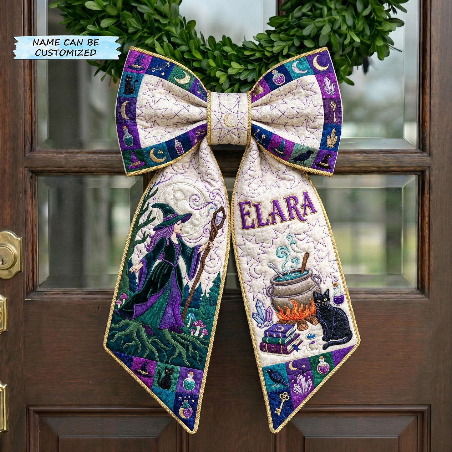 Salem Witch Quilted Wreath Sash QTCUZ GFTONMU956