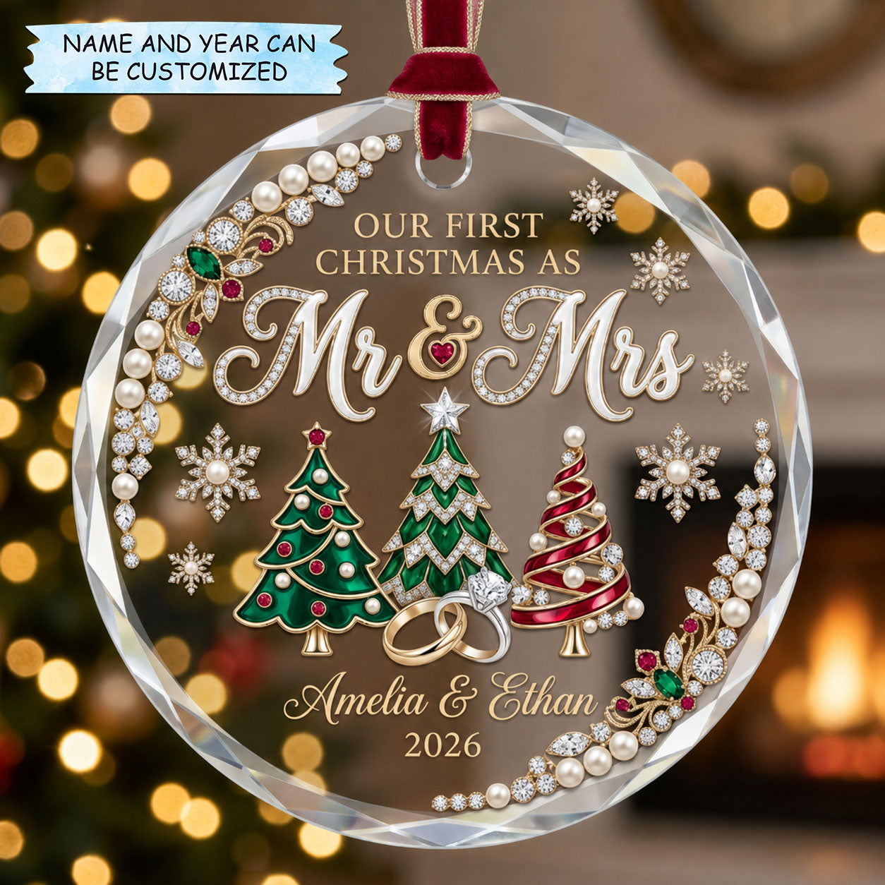 Our First Christmas Christmas Mica Ornament