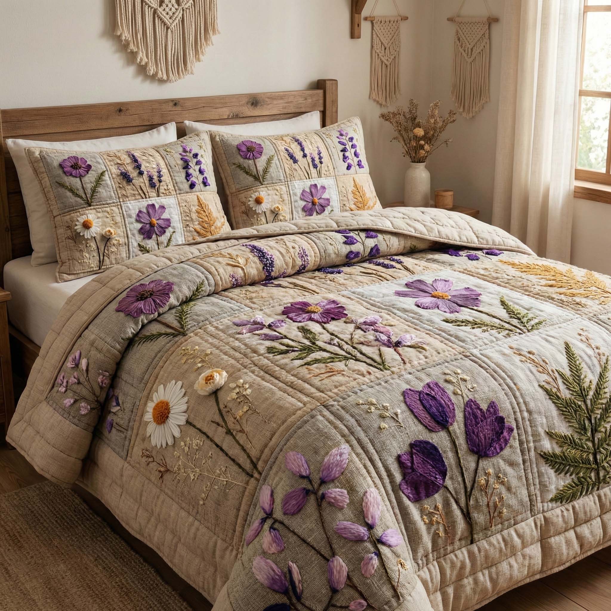 Blossom Grace 3-Piece Quilted Bedding Set GFTOQM3206 – Willow Quilt