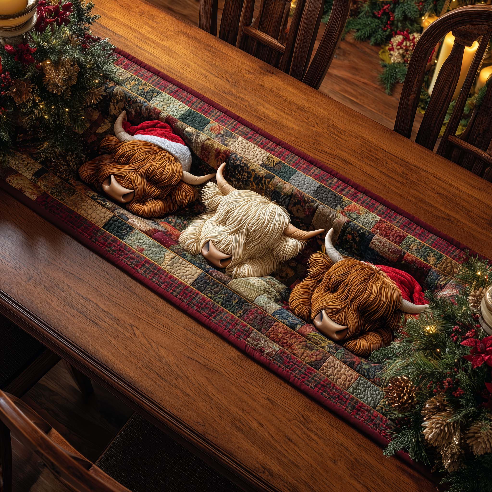 The Homestead Holly Quilted Table Runner NCU0PTT3109