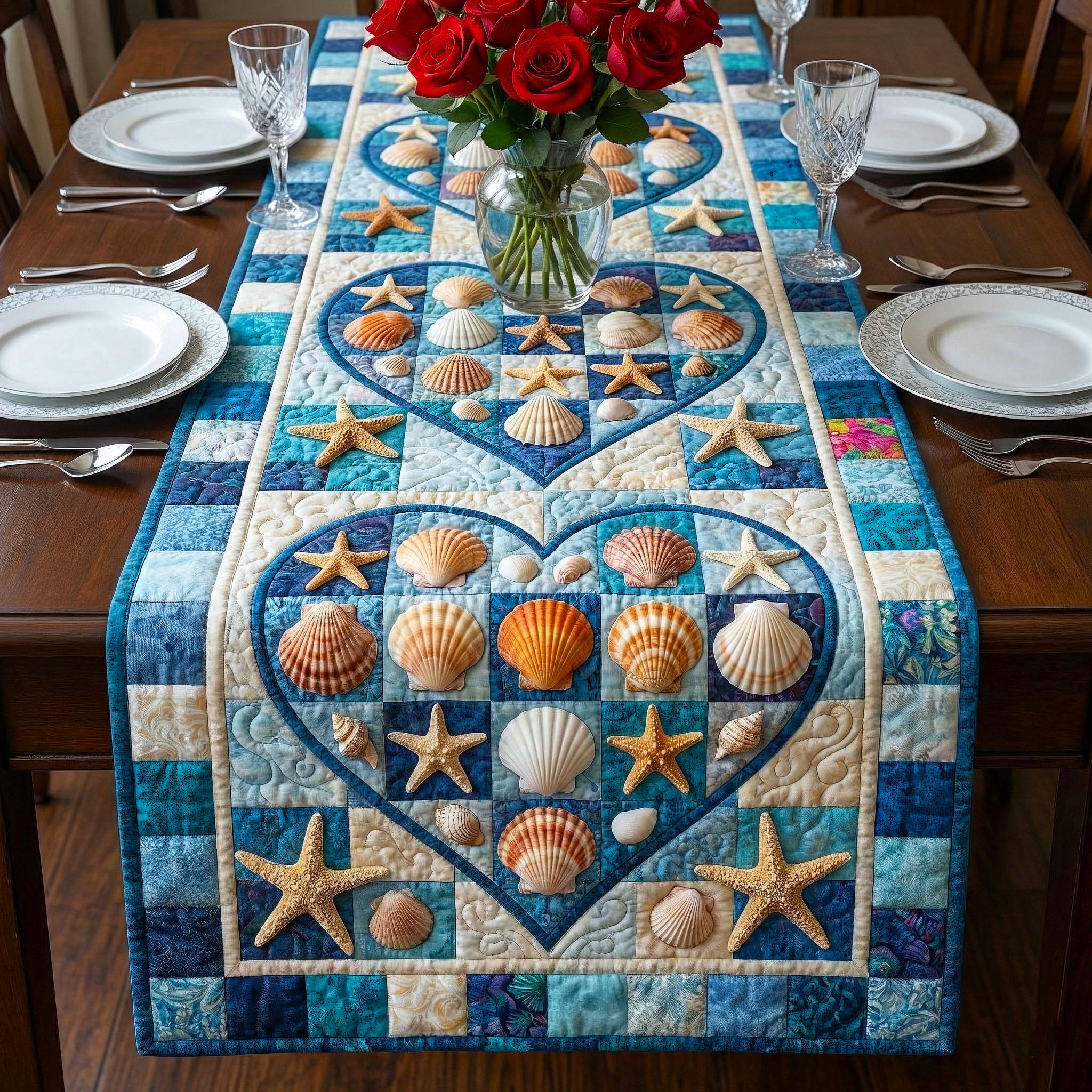 Photo inspiration: Shoreline Gems Quilted Table Runner Gftotp16464 Photo Inspiration