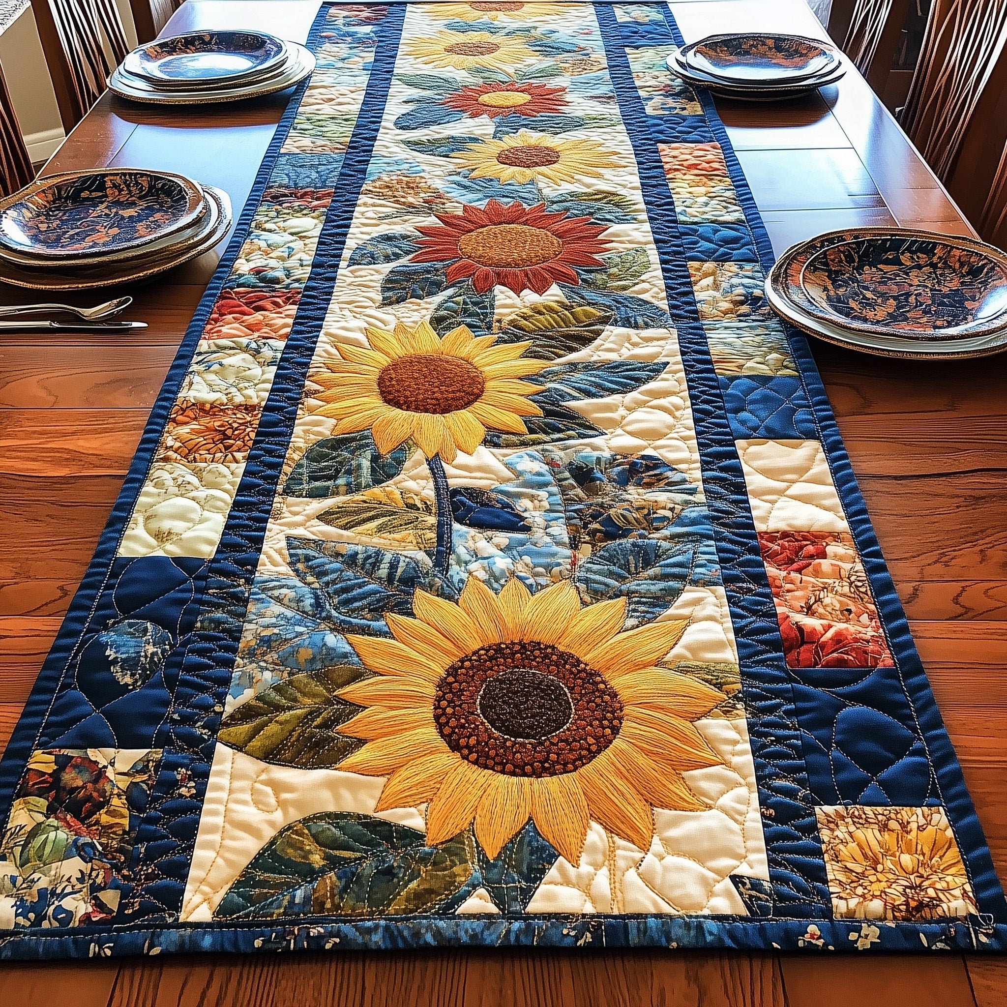 Vintage Sunflower Quilted Table Runner GFTOTP4526 – Willow Quilt