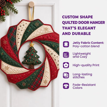 Gathering Snowman Holiday Custom Shape Quilted Door Hanger GFTONPT1526