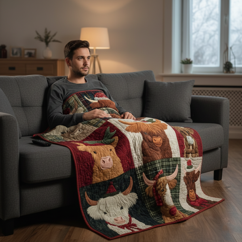 Highland Cow Quilted Blanket GFTOYC2335