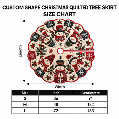 Holiday Dachshunds Custom Shape Christmas Quilted Tree Skirt GFTOTP23451