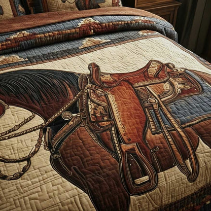Prairie Horse 3-Piece Quilted Bedding Set GFTOMA8162