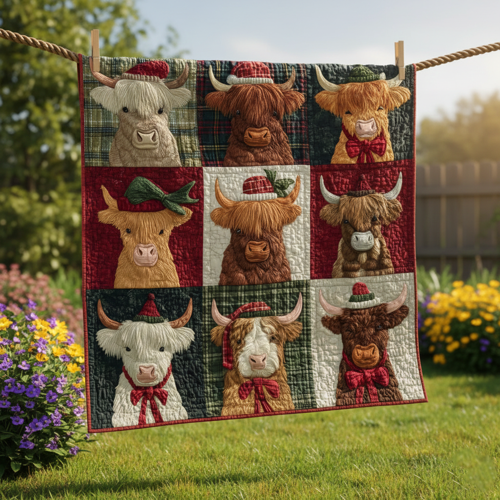 Highland Cow Quilted Blanket GFTOYC2335