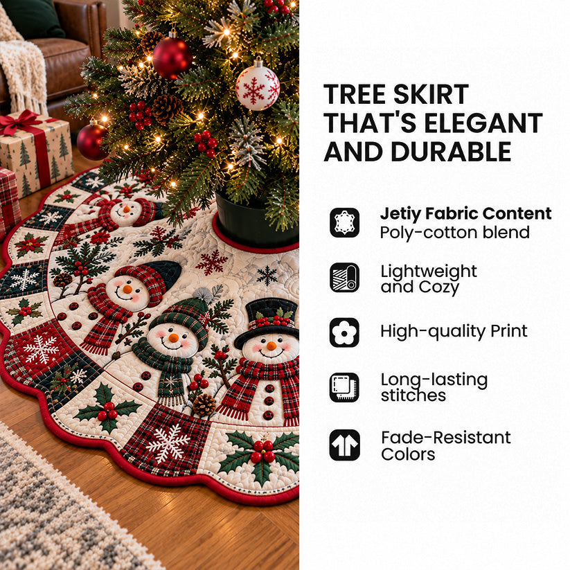 Holiday Dachshunds Custom Shape Christmas Quilted Tree Skirt GFTOTP23451