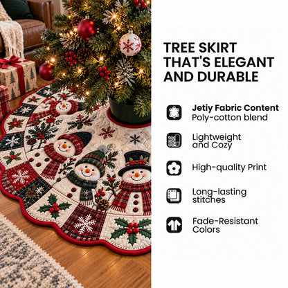 Holiday Dachshunds Custom Shape Christmas Quilted Tree Skirt GFTOTP23451