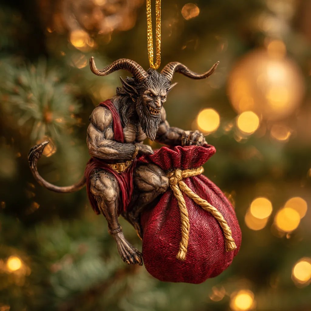2026 Krampus Christmas Mica Ornament – Dark Holiday Mischief Collection