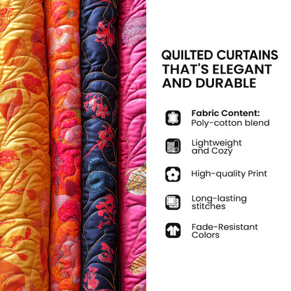 Colorful Embossed Classics Quilted Curtains GFTOQM3231