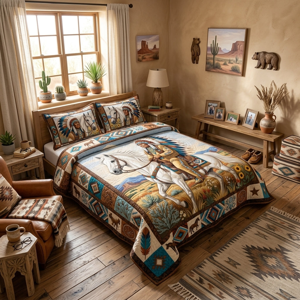 Native Legacy 3-Piece Quilted Bedding Set GFTONMU1381