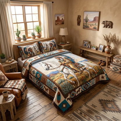 Native Legacy 3-Piece Quilted Bedding Set GFTONMU1381