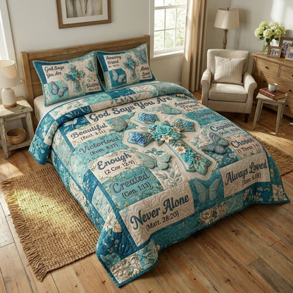 Floral Bible 3-Piece Quilted Bedding Set GFTONMU1360