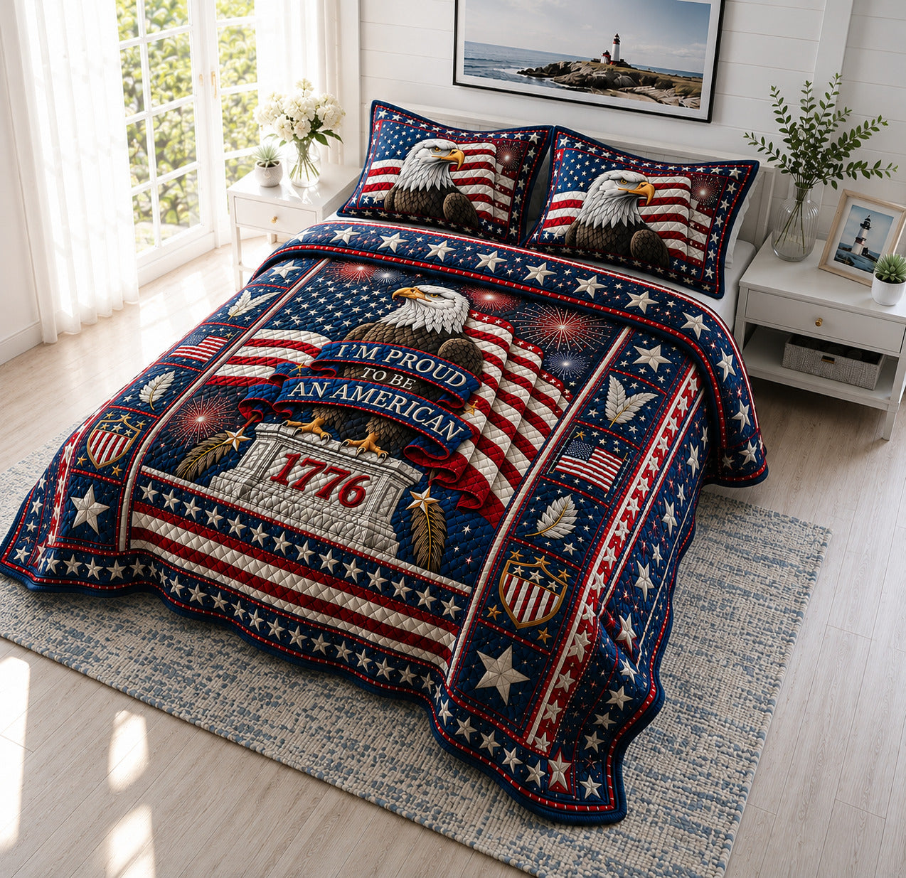 America 250 3-Piece Quilted Bedding Set GFTOLAN04