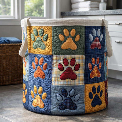Cozy Paws Quilted Laundry Basket GFTOQM1761